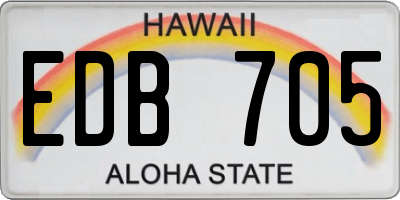 HI license plate EDB705