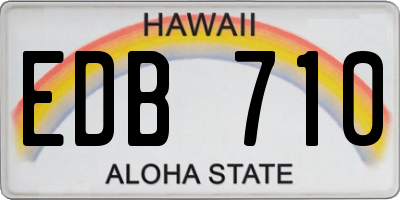 HI license plate EDB710