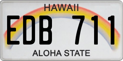HI license plate EDB711