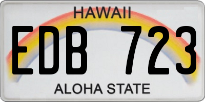 HI license plate EDB723