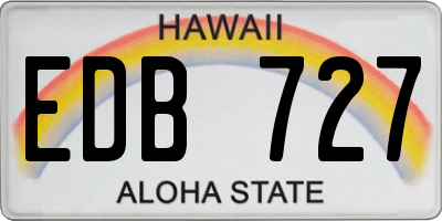 HI license plate EDB727