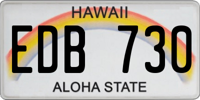 HI license plate EDB730