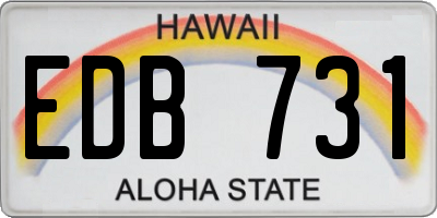 HI license plate EDB731