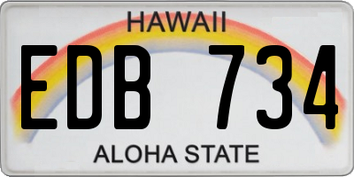HI license plate EDB734