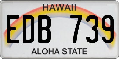 HI license plate EDB739