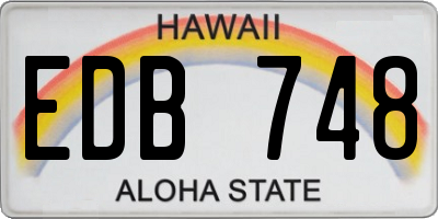 HI license plate EDB748