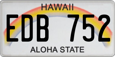 HI license plate EDB752