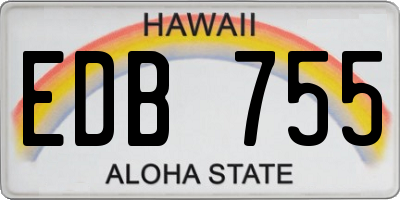 HI license plate EDB755