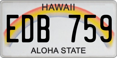 HI license plate EDB759
