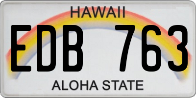 HI license plate EDB763