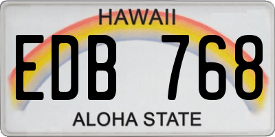 HI license plate EDB768