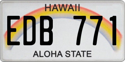 HI license plate EDB771