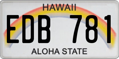HI license plate EDB781