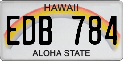 HI license plate EDB784
