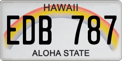 HI license plate EDB787