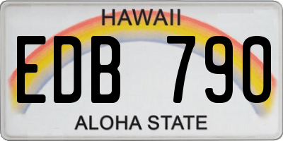 HI license plate EDB790