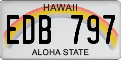 HI license plate EDB797
