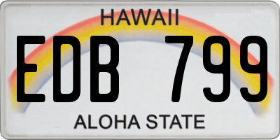 HI license plate EDB799