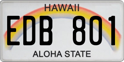 HI license plate EDB801