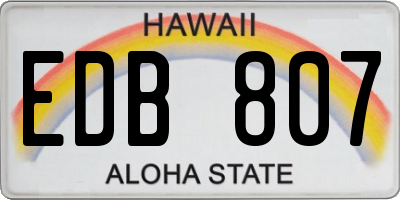 HI license plate EDB807