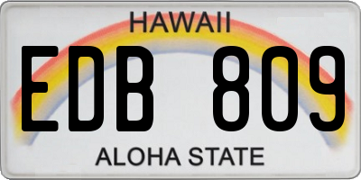 HI license plate EDB809