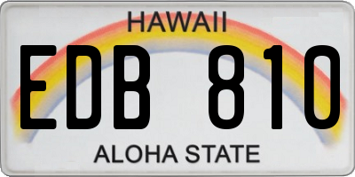 HI license plate EDB810