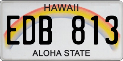 HI license plate EDB813