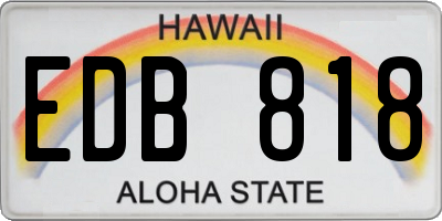HI license plate EDB818