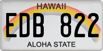 HI license plate EDB822