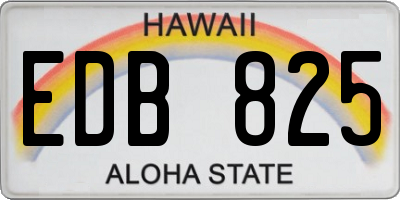 HI license plate EDB825