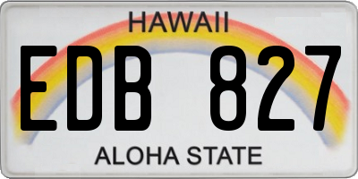 HI license plate EDB827