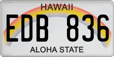 HI license plate EDB836