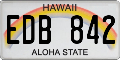 HI license plate EDB842