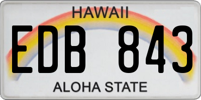 HI license plate EDB843