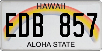 HI license plate EDB857