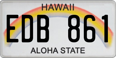 HI license plate EDB861