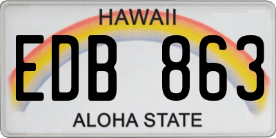HI license plate EDB863