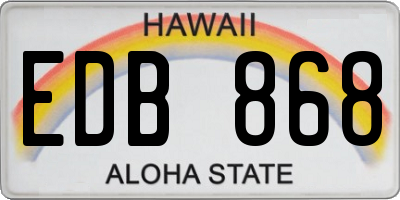HI license plate EDB868