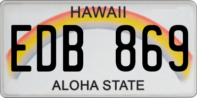 HI license plate EDB869