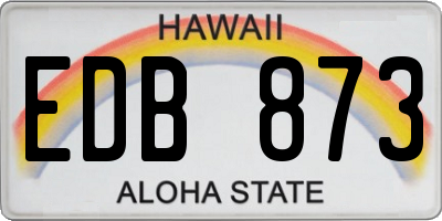 HI license plate EDB873