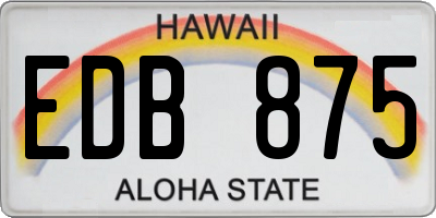 HI license plate EDB875