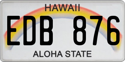 HI license plate EDB876
