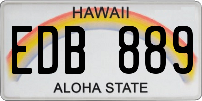 HI license plate EDB889
