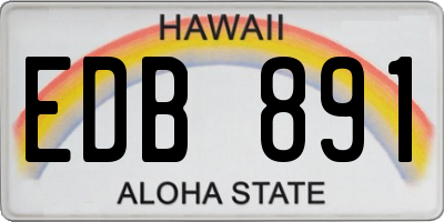HI license plate EDB891