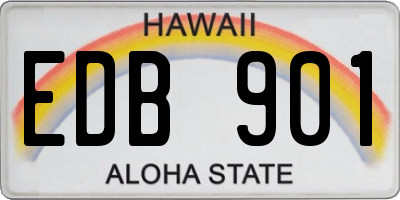 HI license plate EDB901