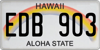 HI license plate EDB903