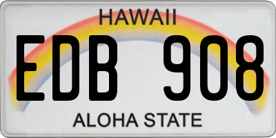 HI license plate EDB908