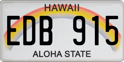 HI license plate EDB915