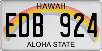 HI license plate EDB924