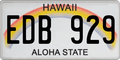 HI license plate EDB929
